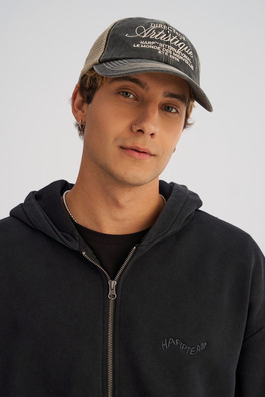 czapki i kapelusze męskie Czapka truckerka VINTAGE TSC czarna