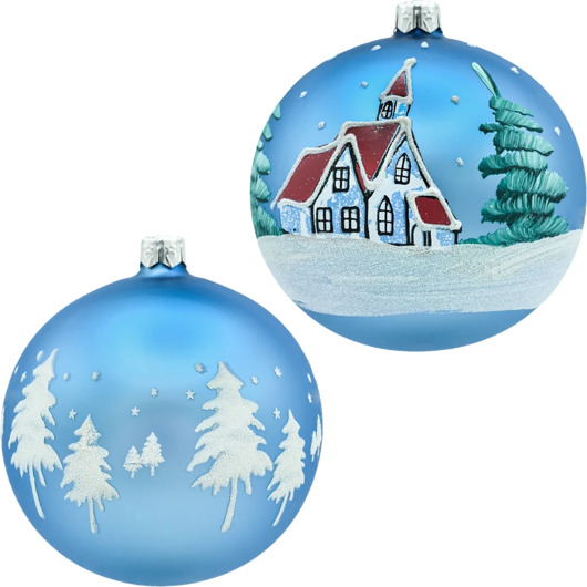 bombki Bombki okrągłe niebieskie: Zimowy Pejzaż