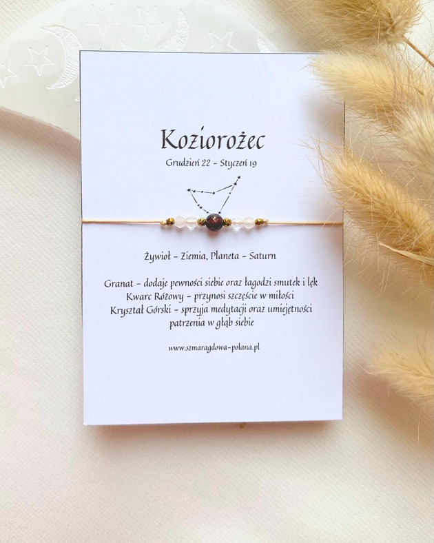 bransoletki z kamieni naturalnych Bransoletka zodiakalna Koziorożec