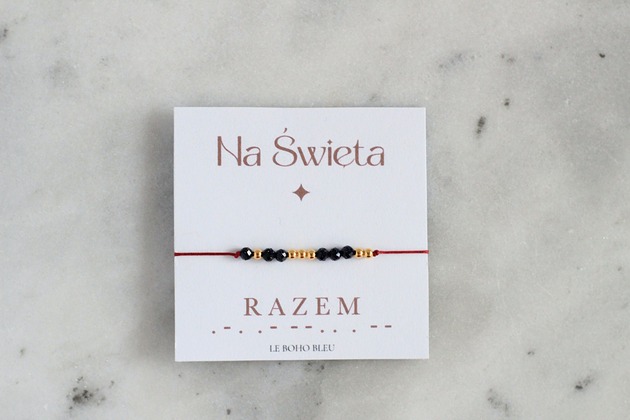 bransoletki na sznurku Na Święta RAZEM w alfabecie Morse'a