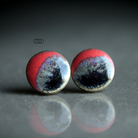 Malinowe 11mm/stal chirurgiczna/ Magda Łysiak