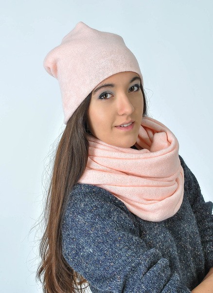 Pastelowa  czapka beanie z podwójnej dzianiny marvellous