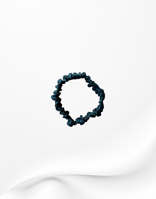 gumki do włosów Jedwabna scrunchie gumka frotka wąska micro morska zieleń