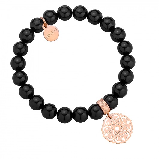 Czarna bransoletka z pereł kryształ SWAROVSKI® CRYSTAL SOTHO