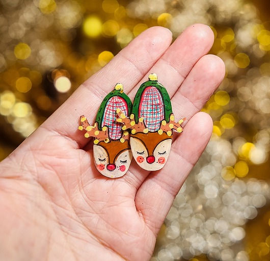 klipsy Świąteczne klipsy z kapciami 