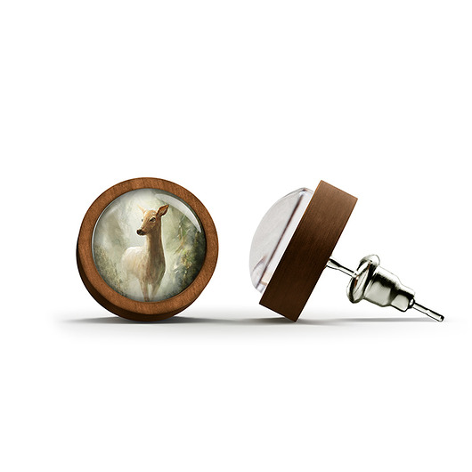 kolczyki drewniane Kolczyki drewniane - Sarna - sztyfty