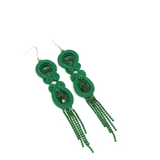 kolczyki soutache Zielone kolczyki sutasz - kolekcja Glamour