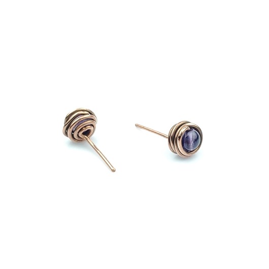 kolczyki wire wrapping Kolczyki sztyfty z ametystem