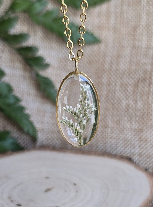 wisiory Wieczne kwiaty złota zawieszka prawdziwe kwiaty zboża