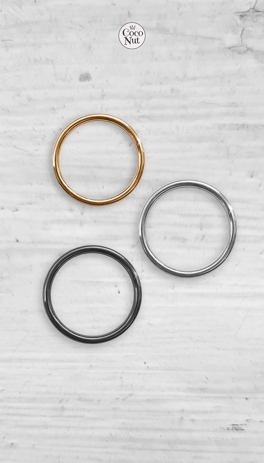 obrączki TRIO: Trzy obrączki BASAL srebro i złocone