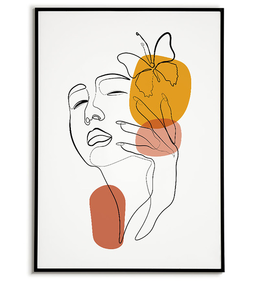 plakaty Plakat KOBIETA kontur abstrakcja linie 0484
