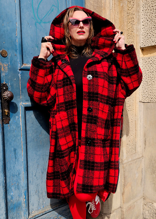 płaszcze damskie New Kurtka/ Płaszcz krata Wool