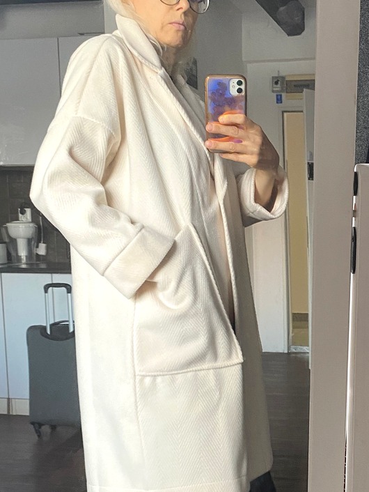 płaszcze damskie Płaszcz - żakiet z flauszowej dzianiny