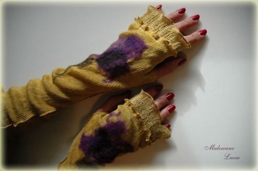 Mittens malowane lnem