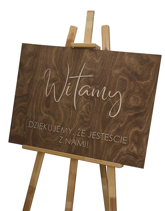 dodatki ślubne Tablica powitalna "Dziękujemy, że jesteście"  50x70 cm