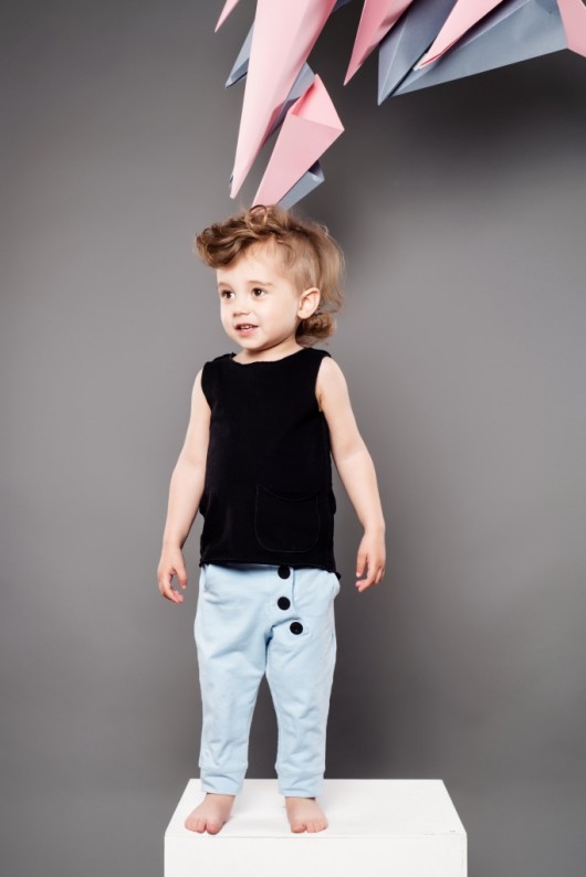 spodnie dla chłopców Buttons Pants - błękitne
