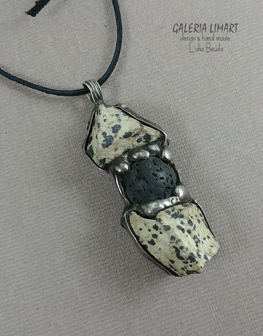 Jaspis dalmatyński, wisior unikat handmade Galeria Limart