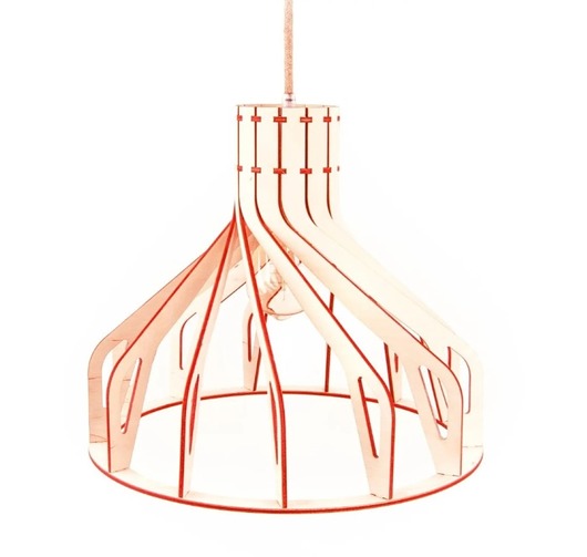 lampy wiszące Kolorowa skandynawska lampa drewniana