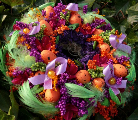 Wielkanocny wianek z fioletem Tulka