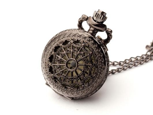 zegarki na łańcuszku PROMYCZEK CZASU (black) - malutki, czytelny zegarek