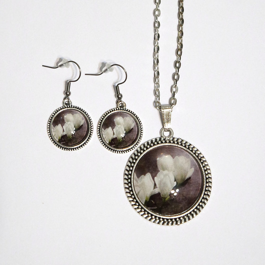komplet biżuterii Naszyjnik i kolczyki - komplet - Magnolia