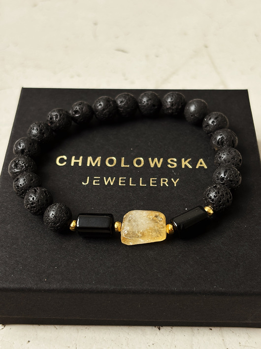 biżuteria męska Bransoletka męska Cytryn i Turmalin