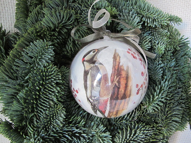 bombki Bombka Dzięcioł i jarzębina