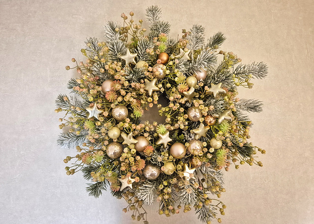wianki bożonarodzeniowe Wianek z gipsówka