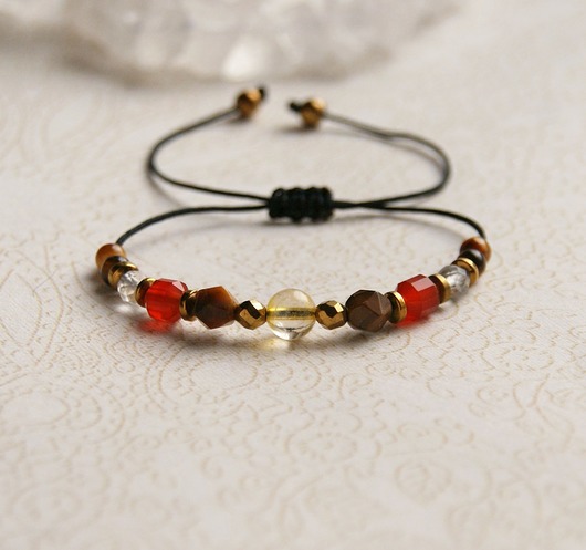 bransoletki z kamieni naturalnych BLIŹNIĘTA - zodiac collection - new gold