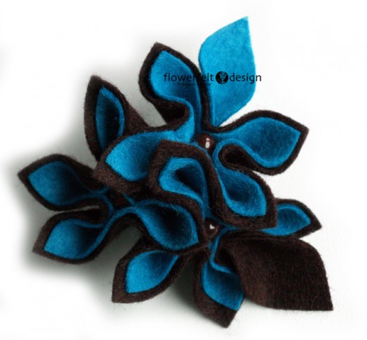 turkusowobrązowa FlowerFelt Design