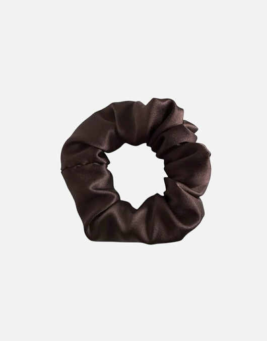 gumki do włosów Jedwabna scrunchie gumka frotka midi brązowa