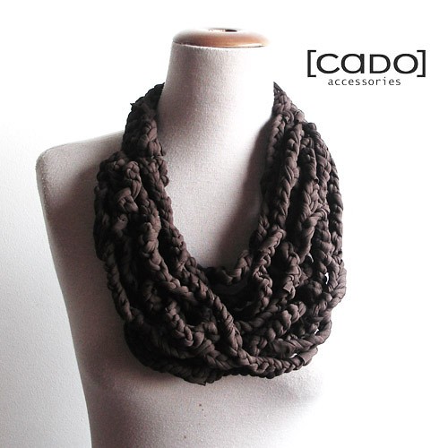 Cado Naszyjnik Handmade BROWN BRAID CADOaccessories