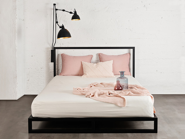 łóżka Metalowe łóżko loft IMAGIN - 160x200 - czarne