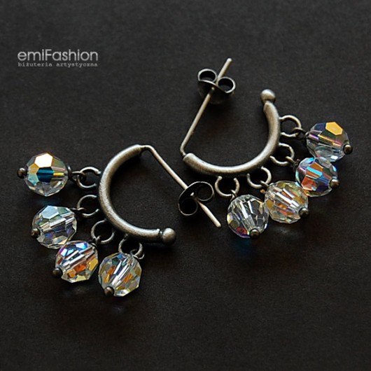 kryształ Swarovski Crystal AB w oksydowanym srebrze MAREMI Jewelry