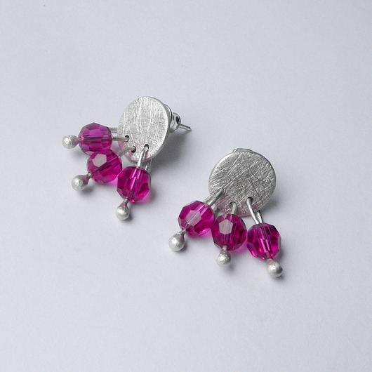 kolczyki z kamieniami Kolczyki OKRĄG