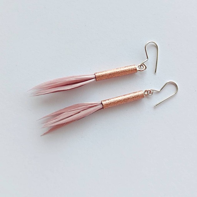 kolczyki z piórami PIÓRKO kolczyki