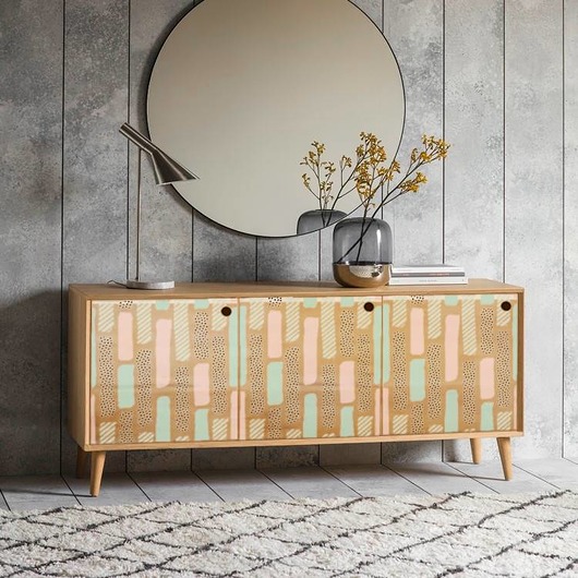 komody Zakrocka Design - komoda  MId-century z grafika