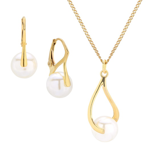Komplet naszyjnik  i kolczyki z perłą Seashell Coccola JEWELLERY