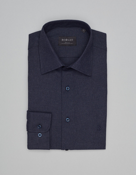 koszule męskie Koszula flumeri 00518 granatowy slim fit