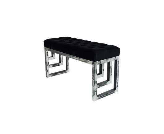 ławki Ławka Metalowa Loft Siedzisko Pikowane Czarny LPM-15