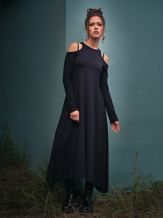 sukienki maxi damskie BELLATRIX - ASYMETRYCZNA Sukienka