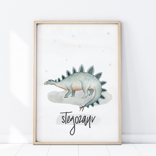 obrazy i plakaty do pokoju dziecięcego PLAKAT STEGOZAUR P279