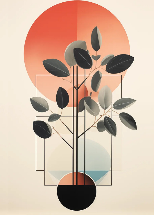 plakaty Nowoczesny plakat pt. Geometria roślin I