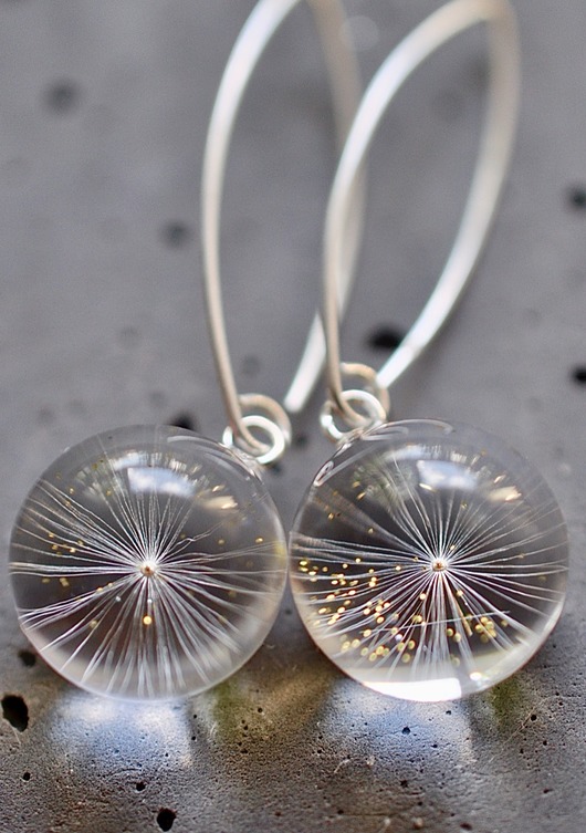 Kolczyki srebrne z gwiazdką dmuchawca Grol Jewellery