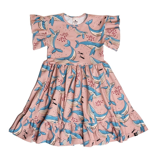 sukienki dla dziewczynki Sukienka z falbanami Piaskowy Wieloryb