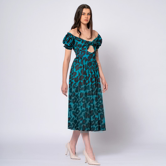 sukienki midi damskie Sukienka w panterkę - Ola Deep Tropic