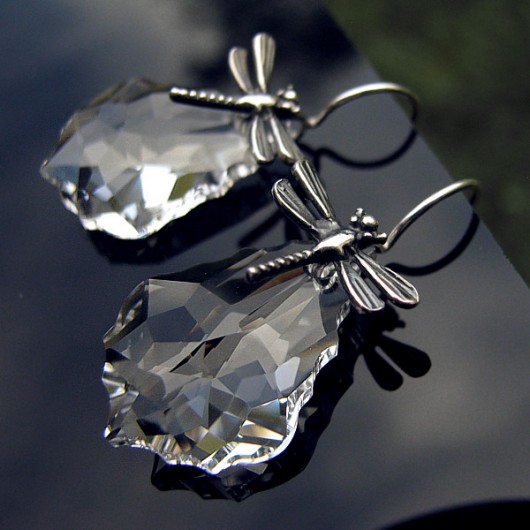 Kryształowe kolczyki z ważkami Swarovski - Erie Marisella