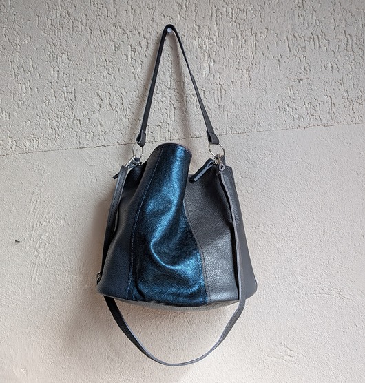 torby na ramię Bucket bag niebiesko-grafitowa