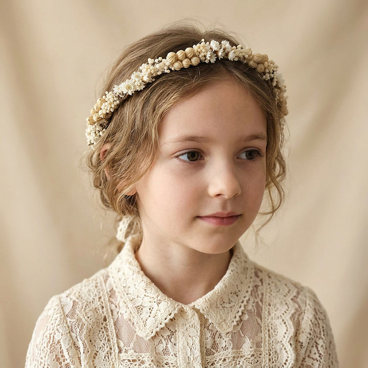 wianki komunijne Delikatny naturalny wianek - suszone kwiaty