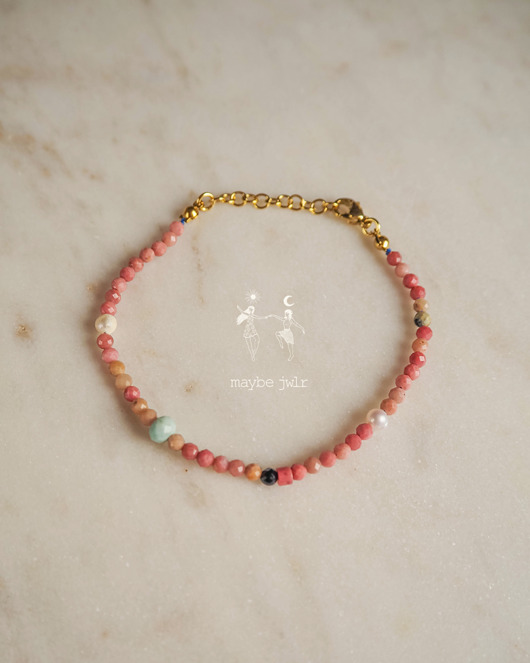 bransoletki z kamieni naturalnych Bransoletka z rodonitu i kamieni